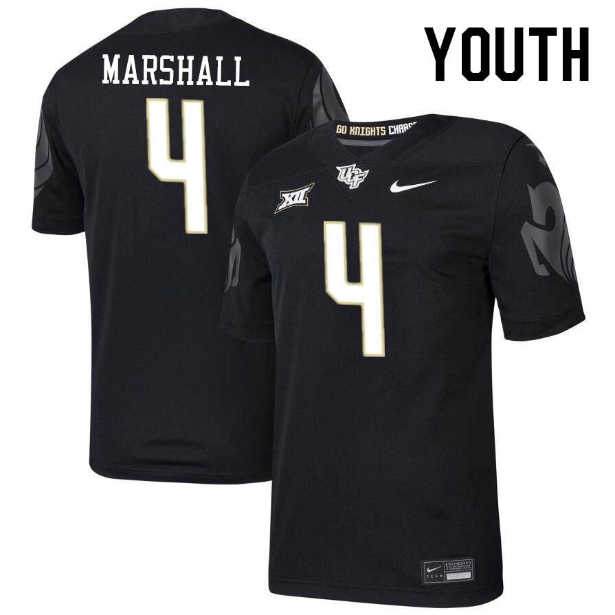 Youth #4 Braeden Marshall UCF Knights Big 12 Conference College Football Jerseys Stitched-Black